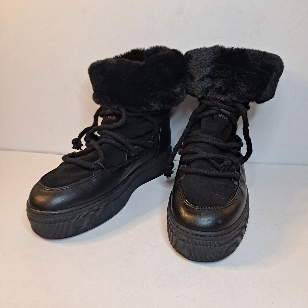 CALIA by Carrie Underwood Boots Women's Hailey Black Leather Faux Fur Sz 8